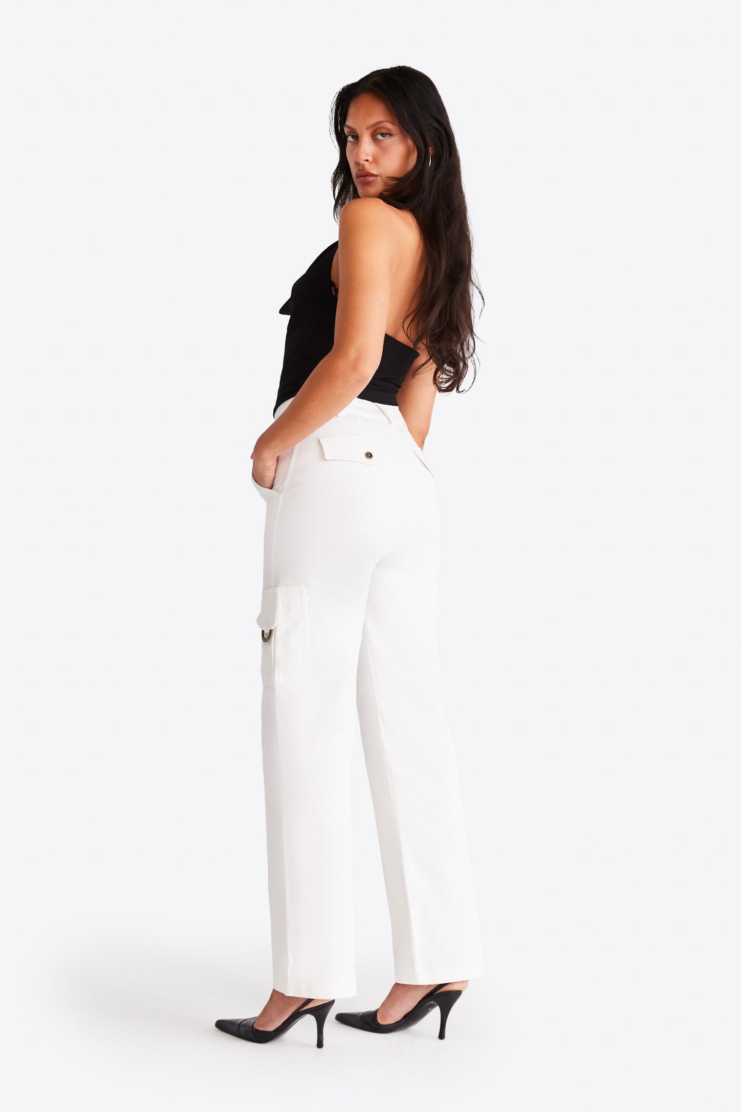 Dion Cargo Trousers - White